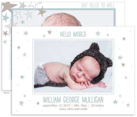 Hello World Photo Birth Announcements